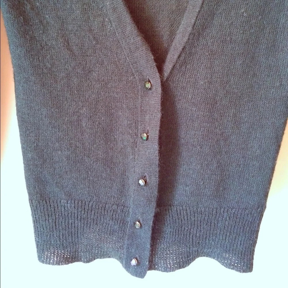 💕 J. Crew Vintage Wool cardigan jewel buttons green